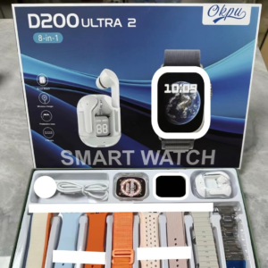 D200 Ultra 2 Smart Watch with Earpod & 7 Straps