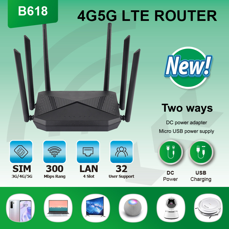B618 4G LTE Router – High-Speed SIM WiFi (Unlocked)