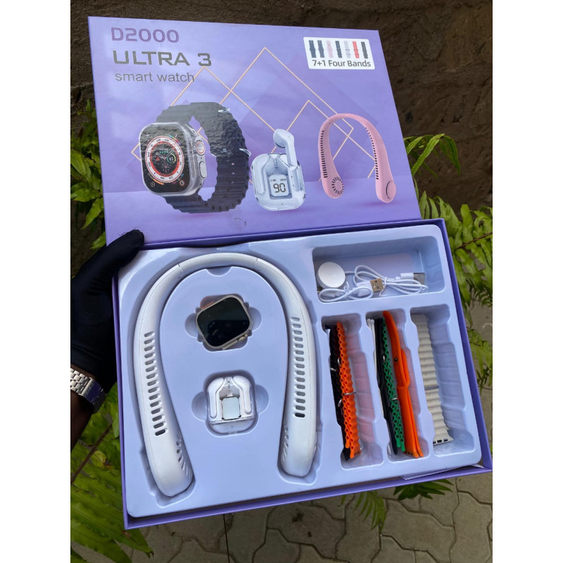 D2000 Ultra 3 Mobile Phone with Neck Fan & Earpod